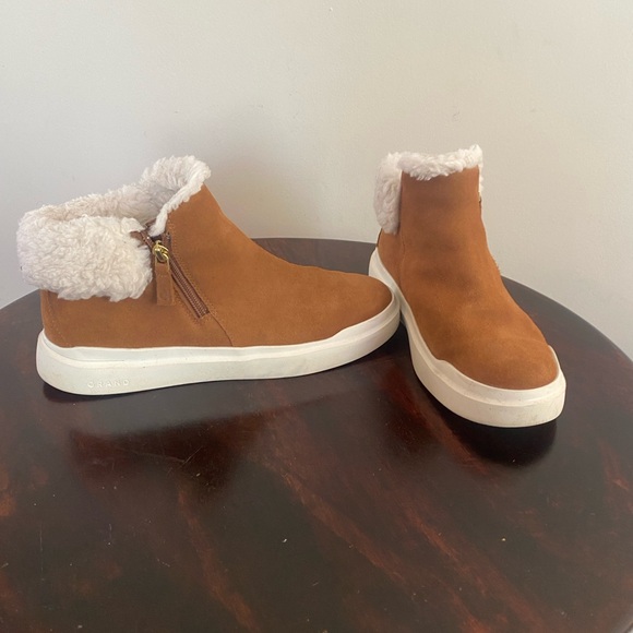 Cole Haan Shoes - Cole Haan Zero Grand Brown Ankle Boots with Cream Fur